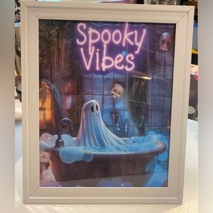 Halloween Ghost Print Gothic Boudoir Decor Spooky  Vibes Ghost Print 8x10” frame